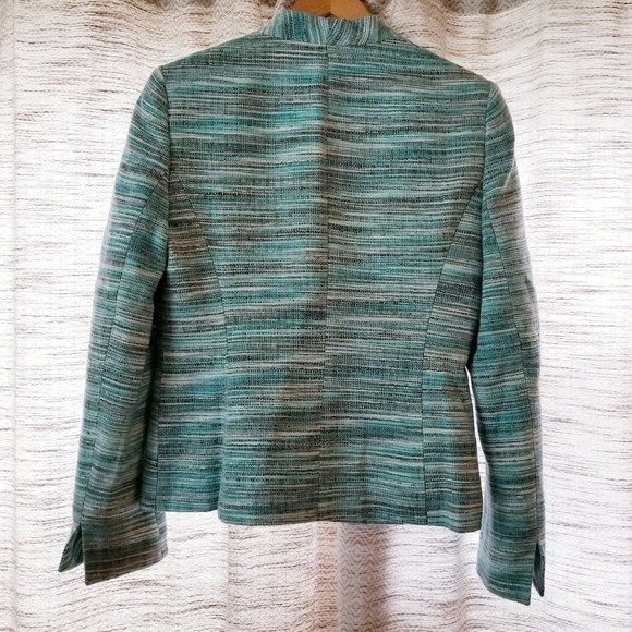 Jones Studio Tweed Blazer Teal Multi 4 - Picture 8 of 8